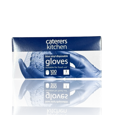 Caterers Kitchen Blue Vinyl Gloves Large 100s