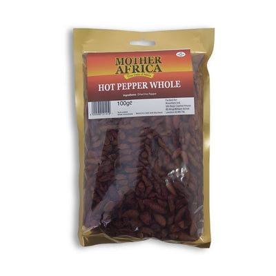 Mother Africa Hot Pepper Whole 100g