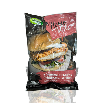 Meadow Vale 8 Crunchy Hot & Spicy Chicken Breast Fillets 960G