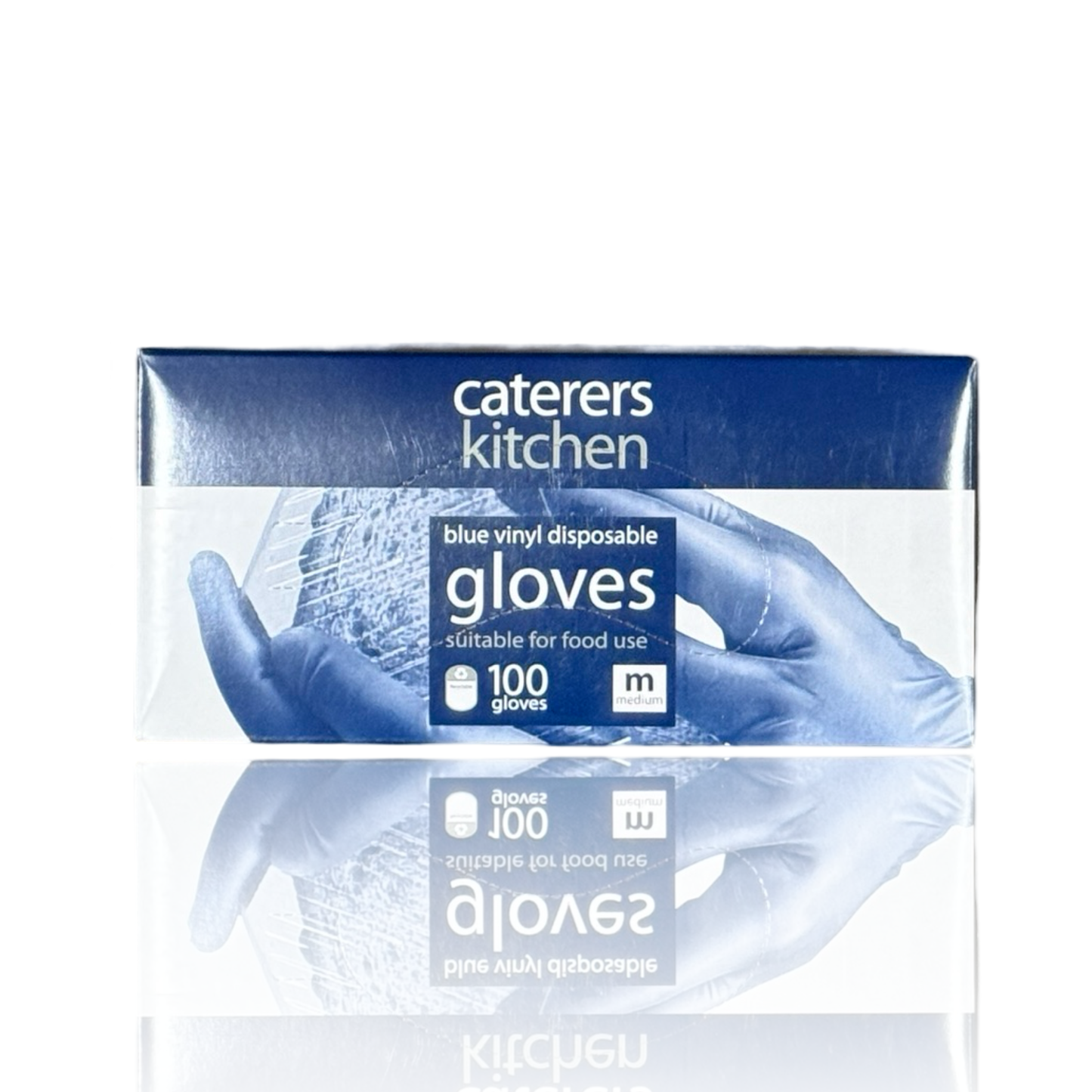 Caterers Kitchen Blue Vinyl Gloves Medium 100s