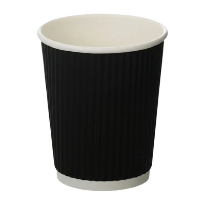 8oz Black Ripple Wall Cup 8oz