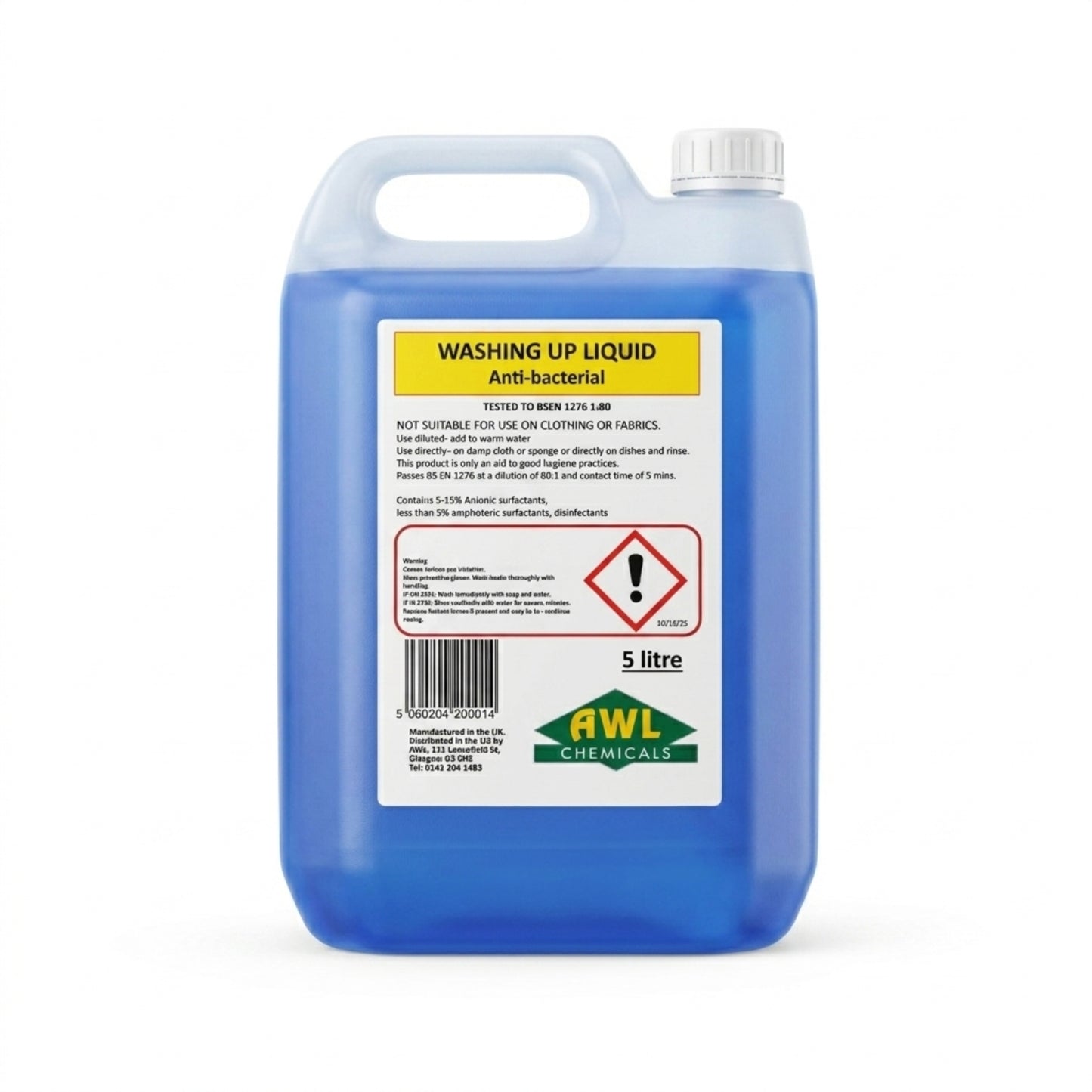 AWL Anti Bacterial Washing Up Liquid 5ltr