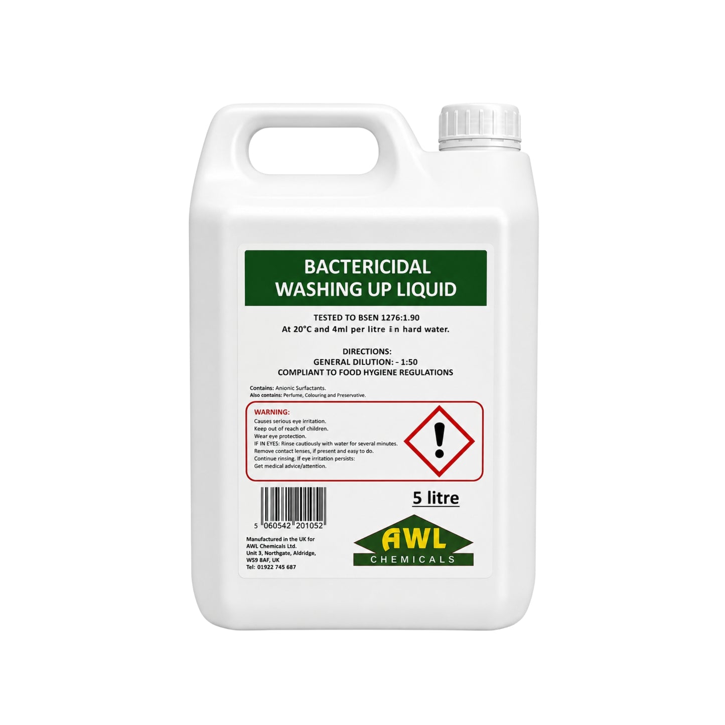 AWL Bacterial Washing Up Liquid 5ltr