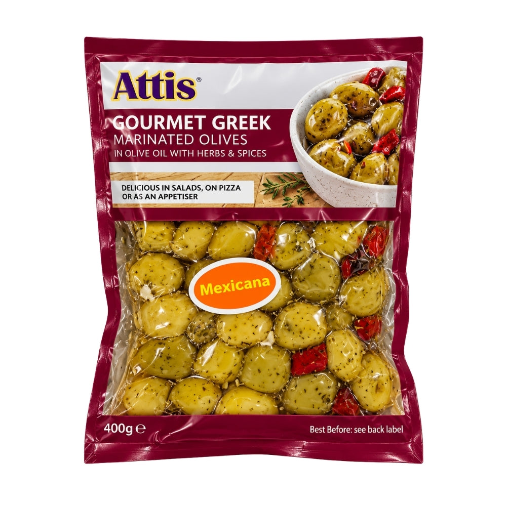 Attis Mexicana Greek Olives with Herbs & Spices 400g