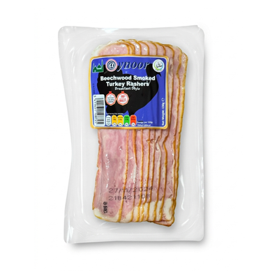 Aynoor Sliced Smoked Turkey Rashers Beechwood 130g