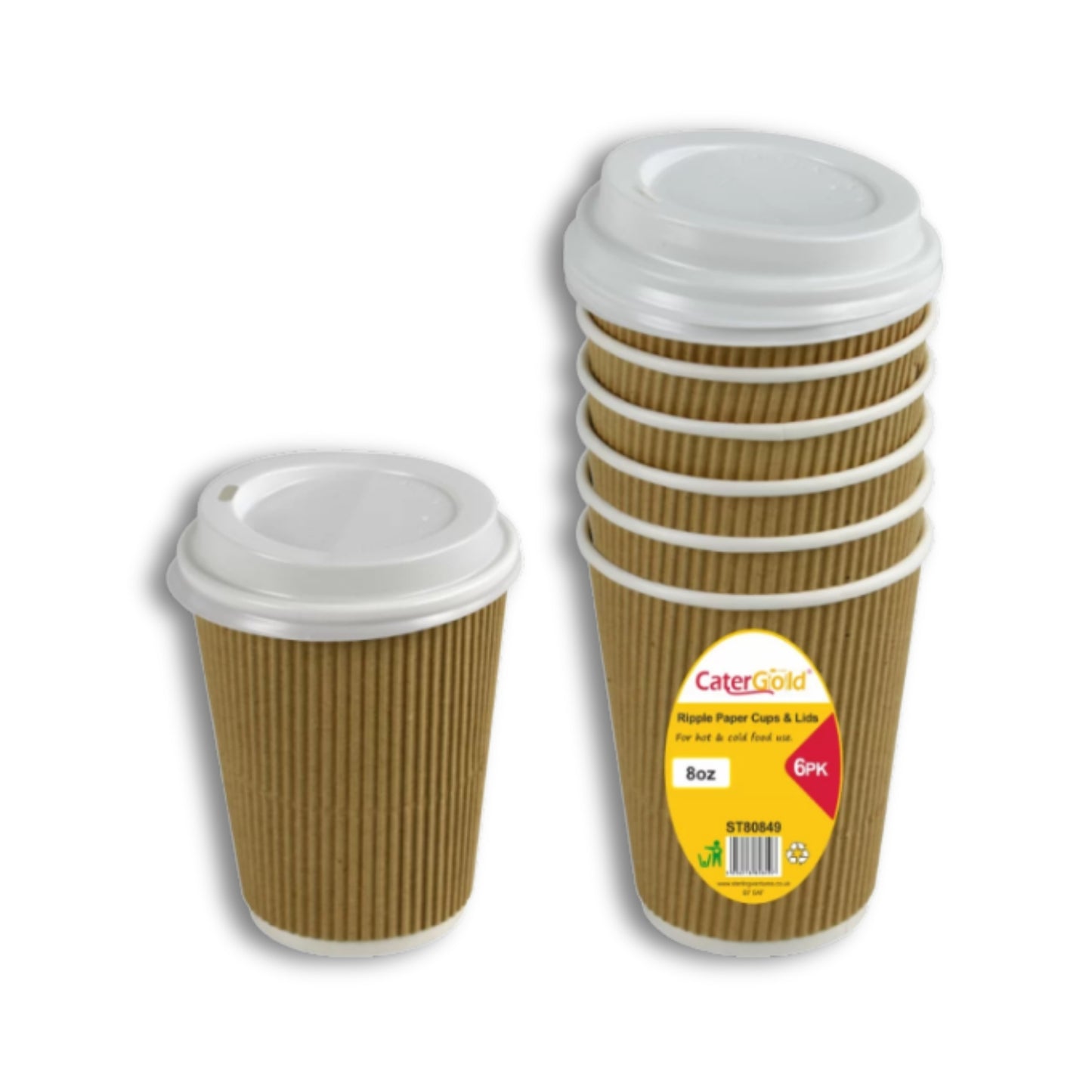 Catergold 16/12oz Black Ripple Wall Lids 1x50