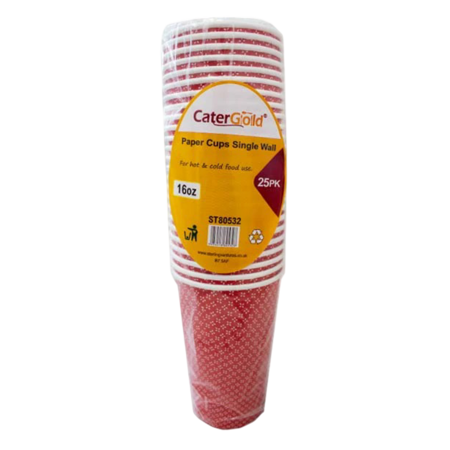 Catergold Paper Cups 16oz 25's S/W