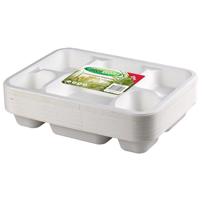 Catergold Party Tray Bagasse 6cp Tray 25's