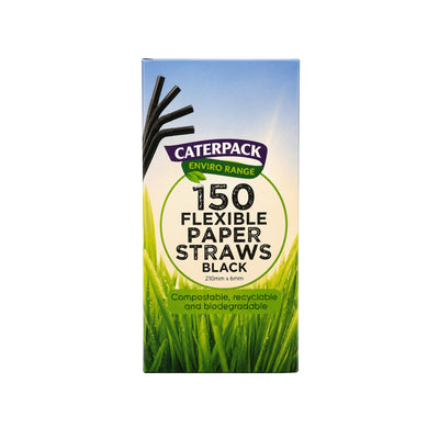 Caterpack 150 Flxrange Straws Black 150 Straw