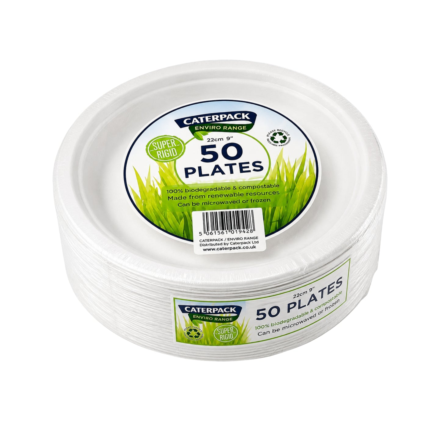 Caterpack Compostable Plates 23cm 50 Plates