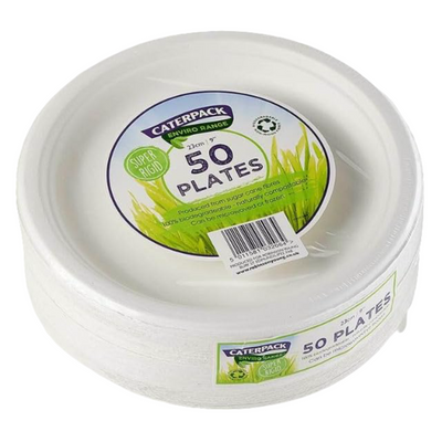 Caterpack Compostable Plates 23cm 50 Plates