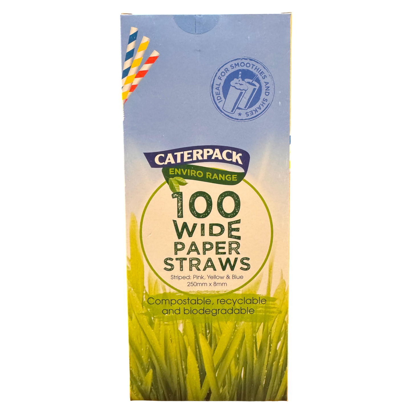 Caterpack Striped 100 Paper Straws 100s