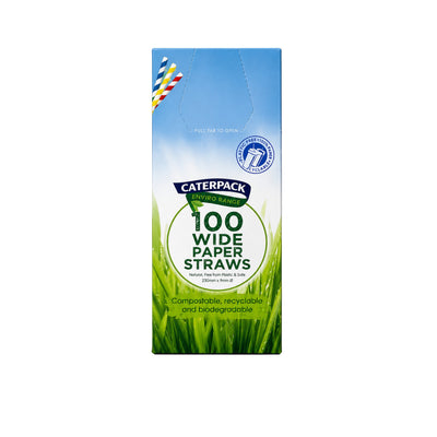 Caterpack Striped Paper Straws 100s