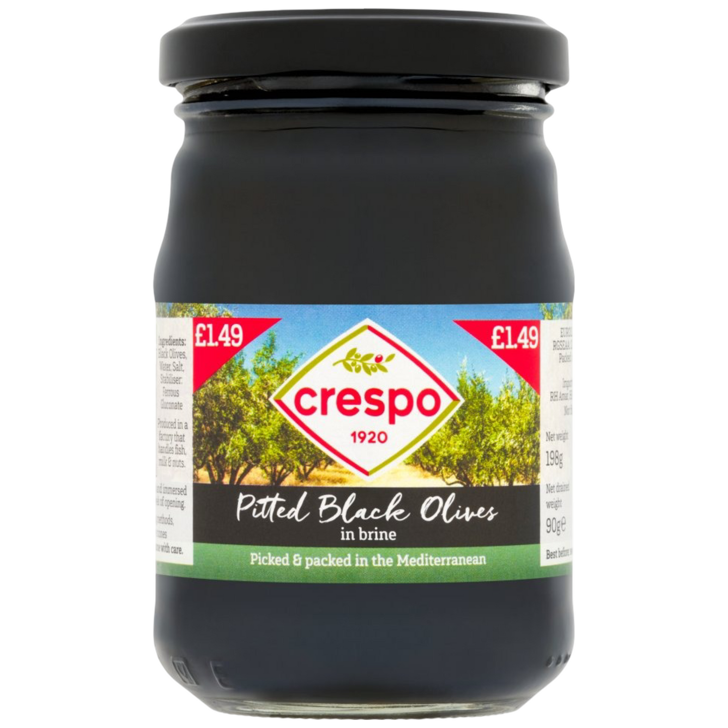 Crespo Black Pitted Olive 198g