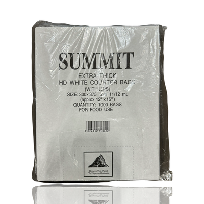 Summit Extra Thick White Heavy Duty Bags 1000s 12x15