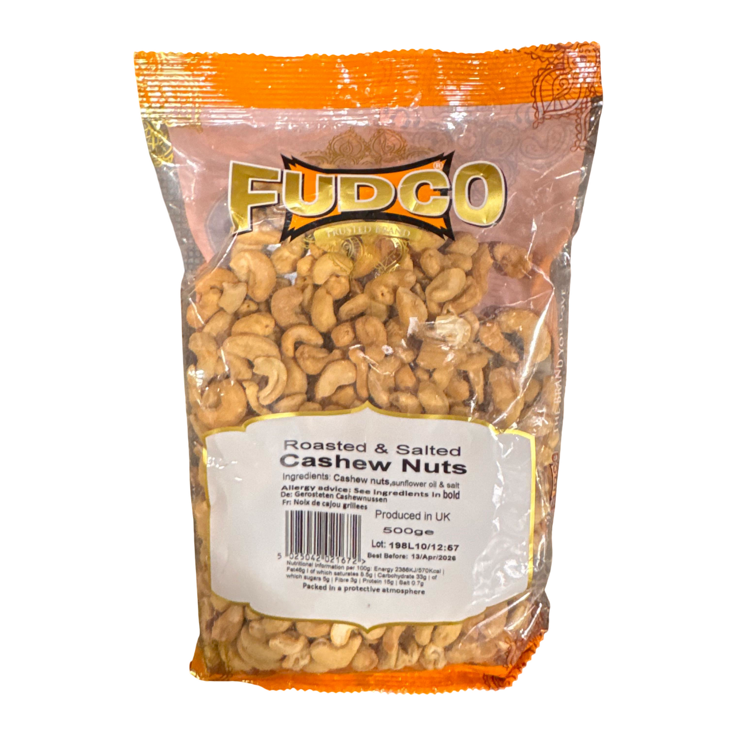Fudco Cashew Nuts Rst & Salted 500g
