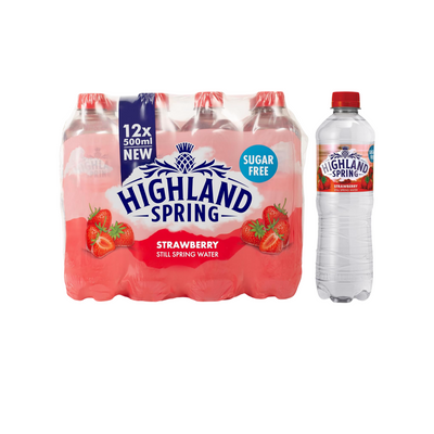 Highland Spring Strawberry Bottle 12×500ml