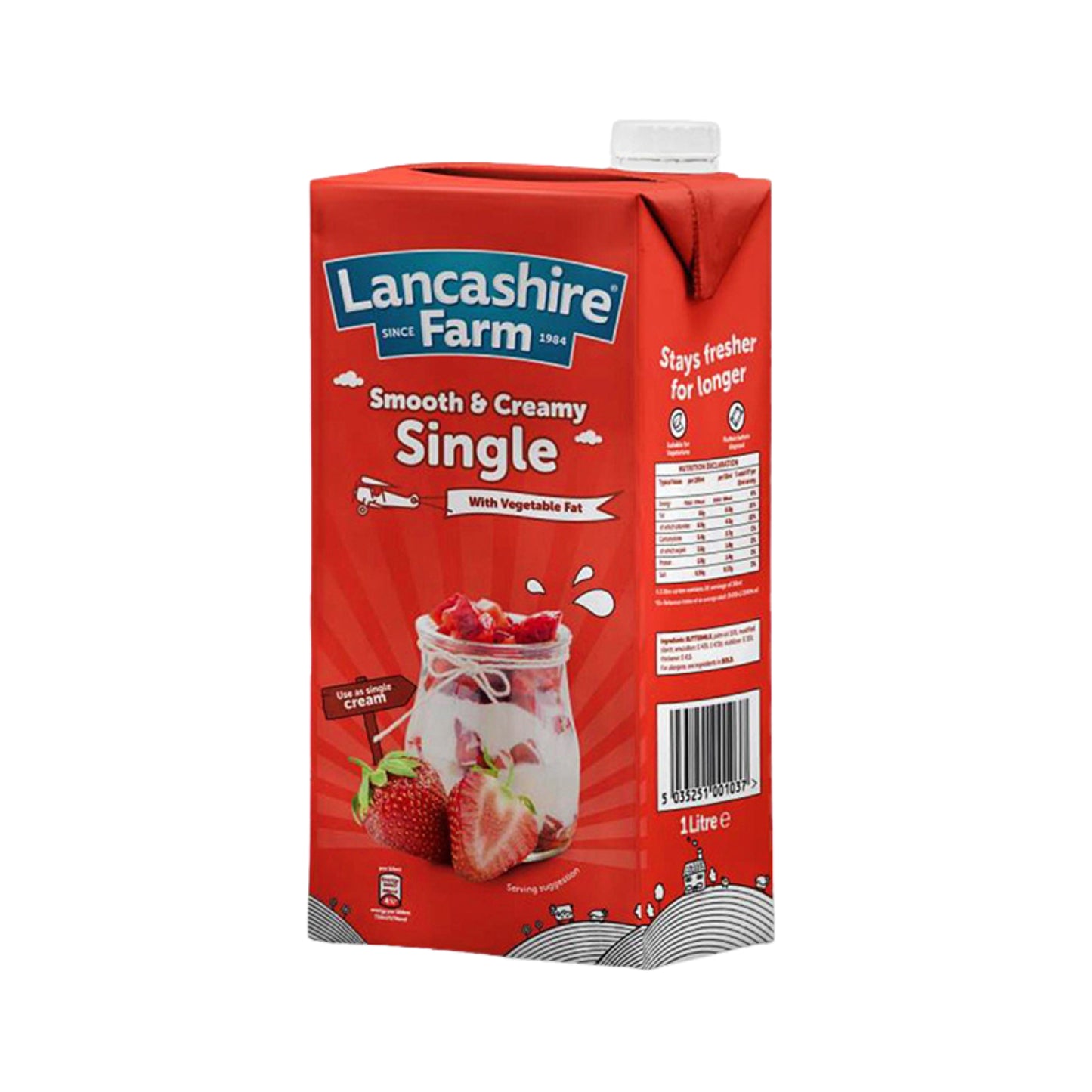 Lancashire Farm UHT Single Cream 1×1lt