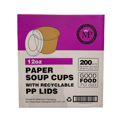 MP Paper Soup Cups With Pp Lids 12oz 200's