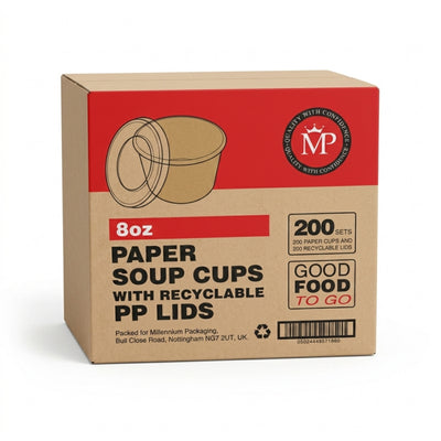 MP Paper Soup Cups With Pp Lids 8oz 200's