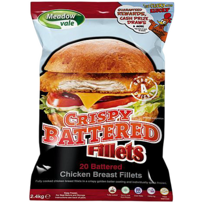 Meadowvale 20 Battered Chicken Breast Fillets 2.4kg