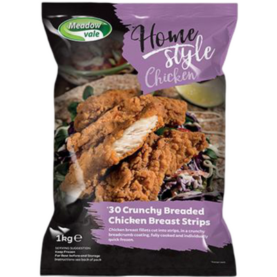 Meadowvale Homestyle 30 Crunchy Breaded Chicken Strips 1kg