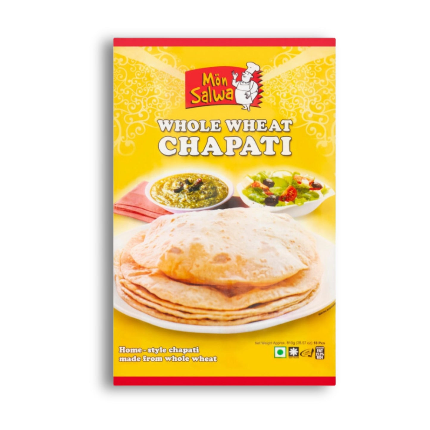 Mon Salwa Whole Wheat Chapati Family Pack 810g