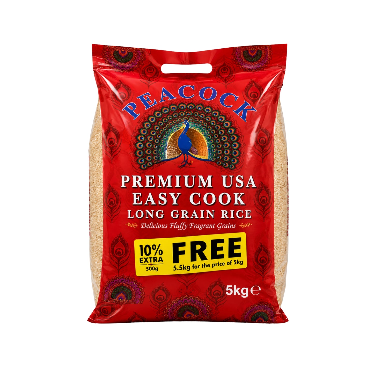 Peacock Easy Cook Rice Long Grain 5kg