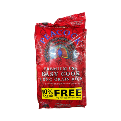 Peacock Easy Cook Rice Long Grain 10kg