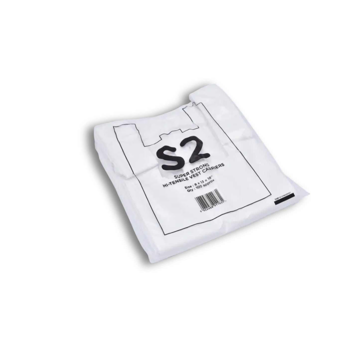 S2 White carier Bags 100s