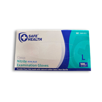 Safe Health Nitrile Blue Gloves Large 100s