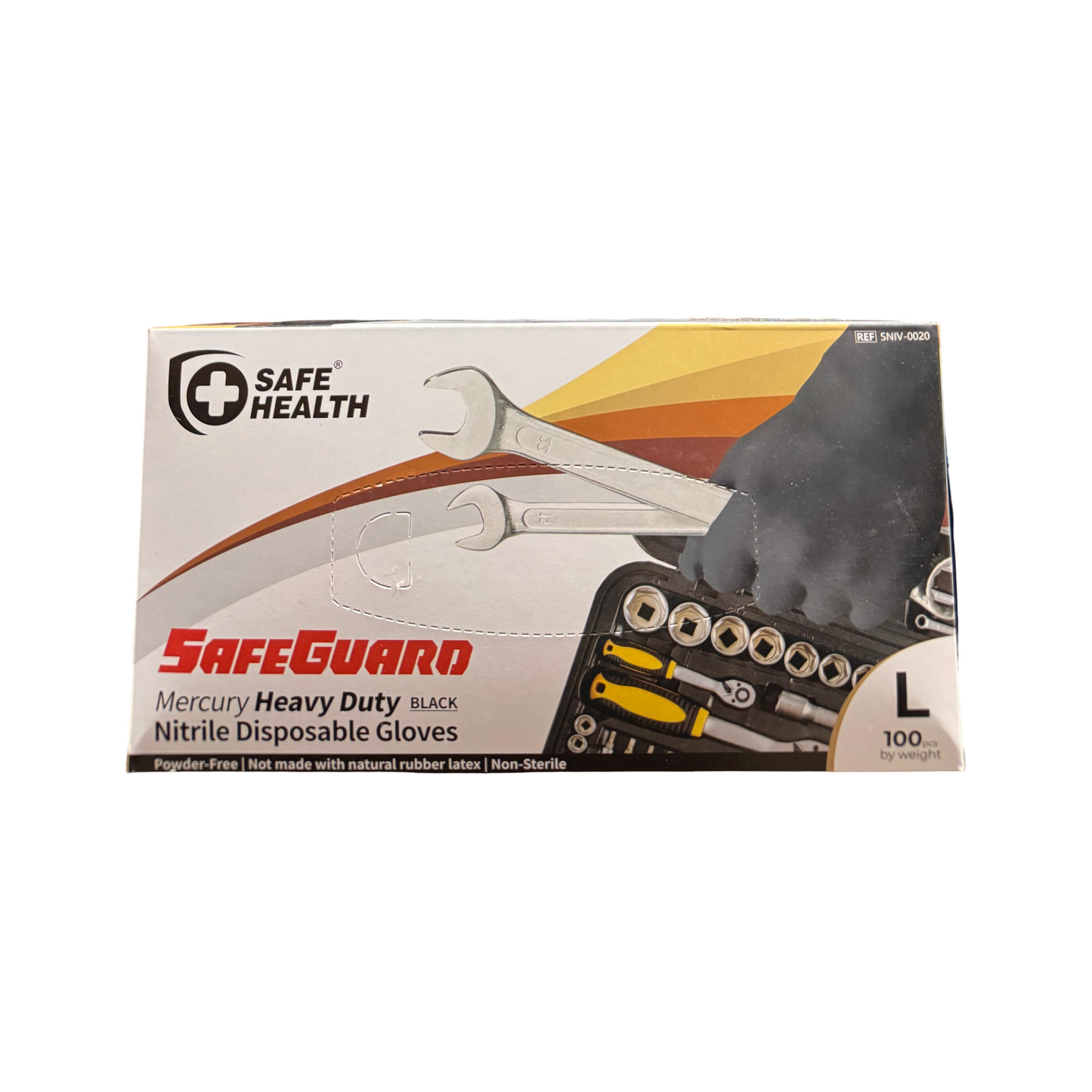 Safeguard Heavy Duty Large Black Gloves 1x100s