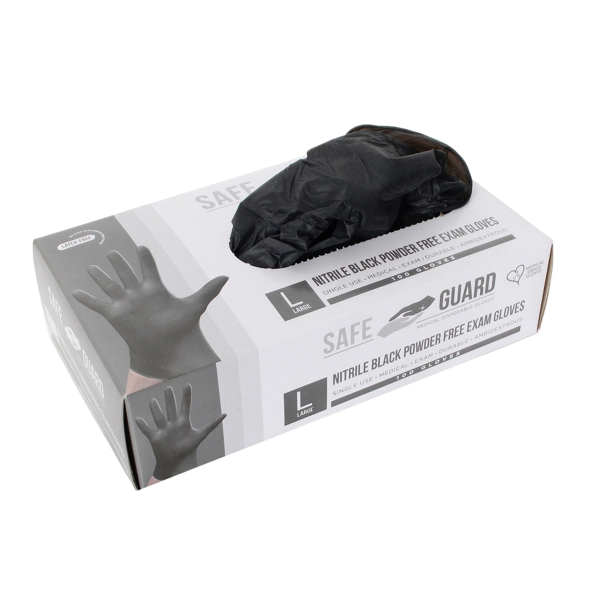 Safeguard Heavy Duty Large Black Gloves 1x100s