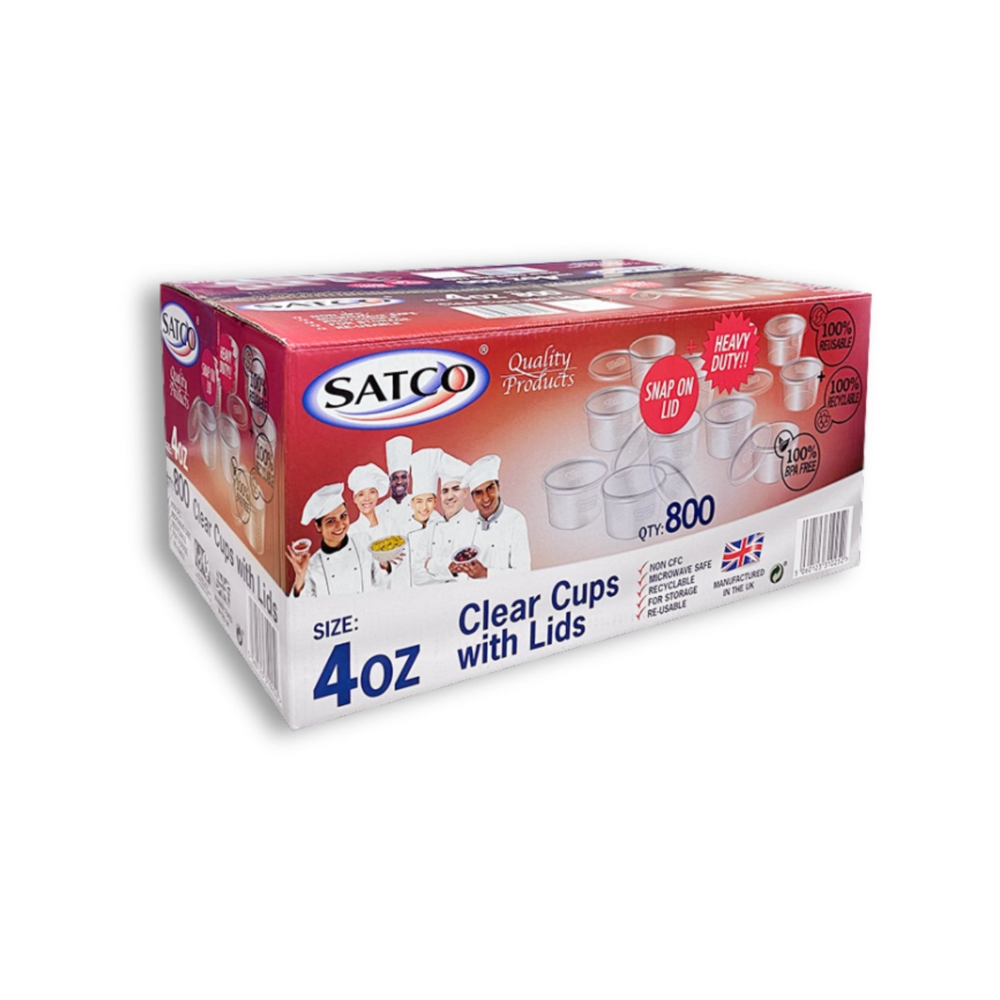 Satco 4oz Cup + lids 800s