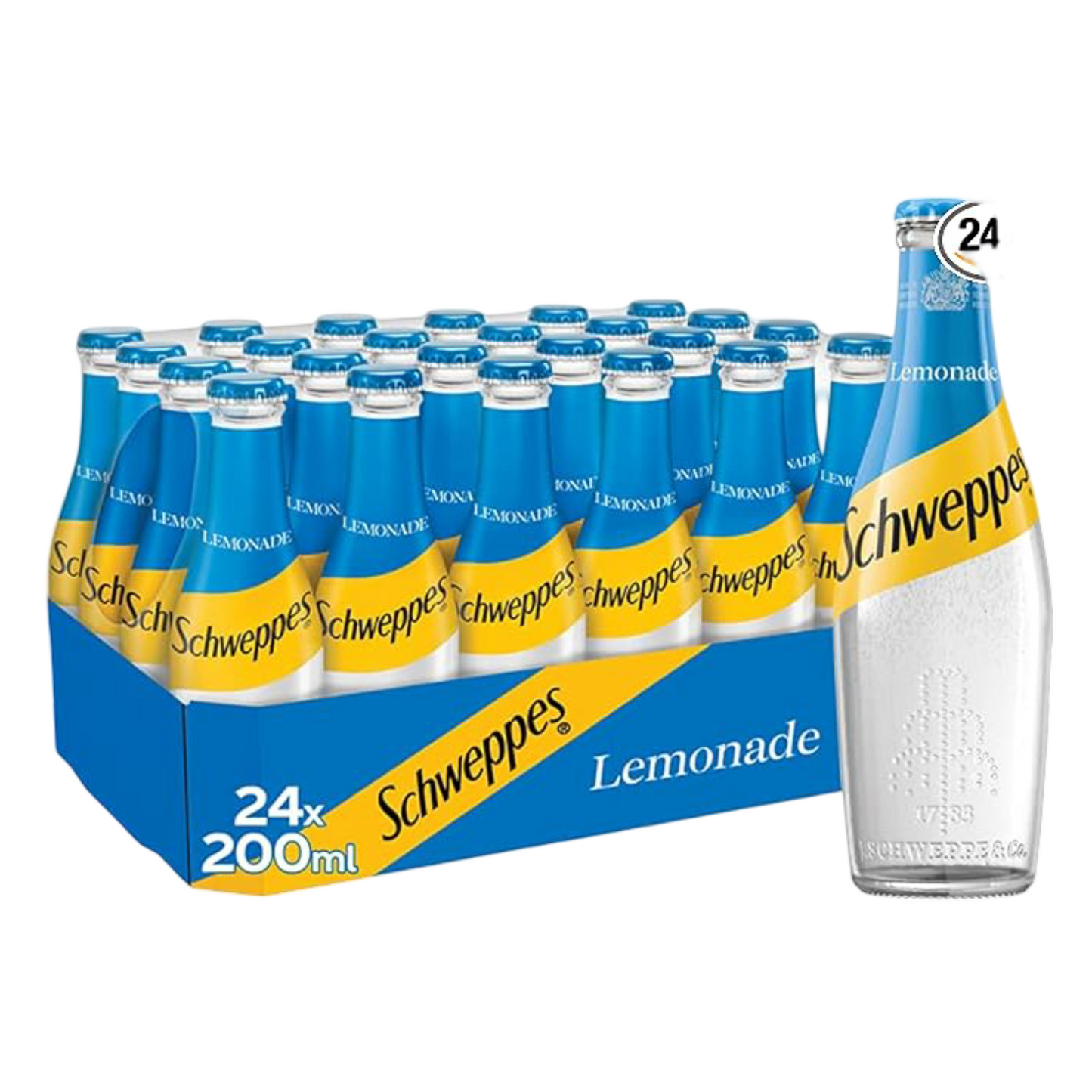 Schweppes Lemonade Glass Bottles 24×200ml