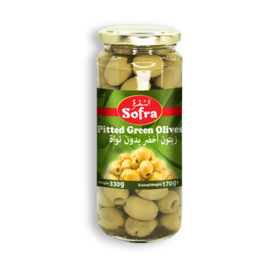 Sofra Pitted Green Olives PM 330g