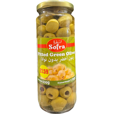 Sofra Pitted Green Olives PM 330g