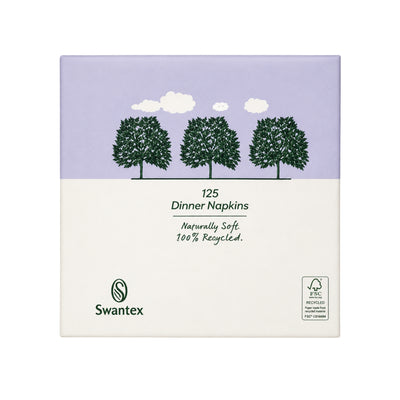 Swantex Black Dinner Napkins 2ply 16x40cm