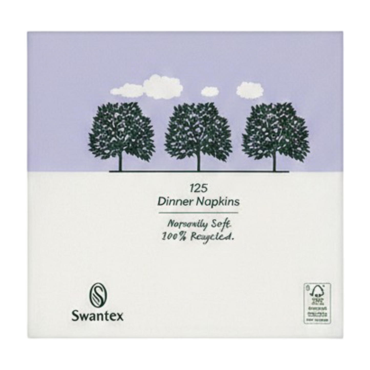Swantex Black Dinner Napkins 2ply 16x40cm