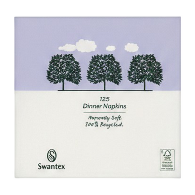 Swantex Black Dinner Napkins 2ply 16x40cm