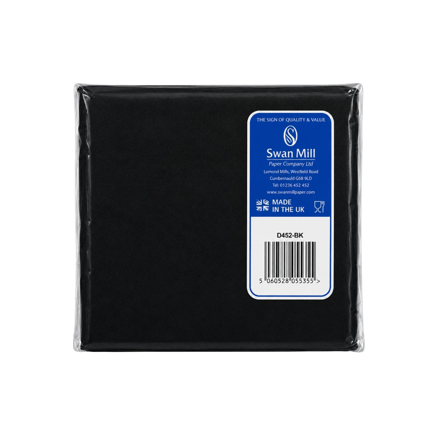 Swantex Napkins Black 3ply 16 pack 40cm