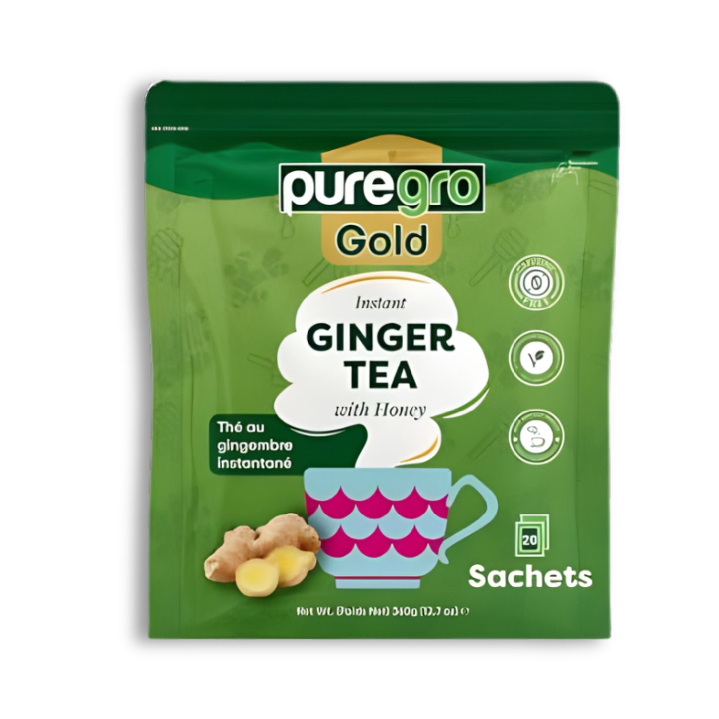 Puregro Gold Ginger Tea With Honey 360G