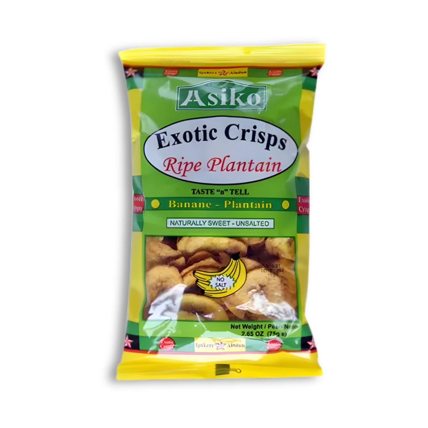 Asiko Exotic Naturally Sweet Plantain Chips 75g
