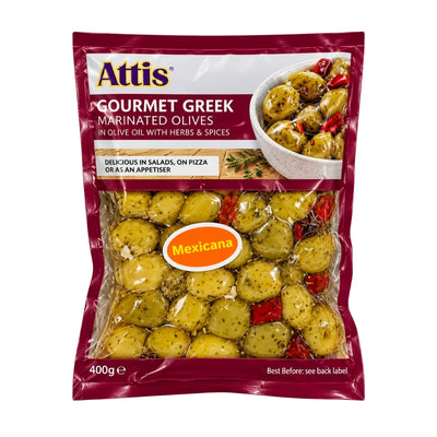 Attis Mexicana Greek Olives with Herbs & Spices 400g