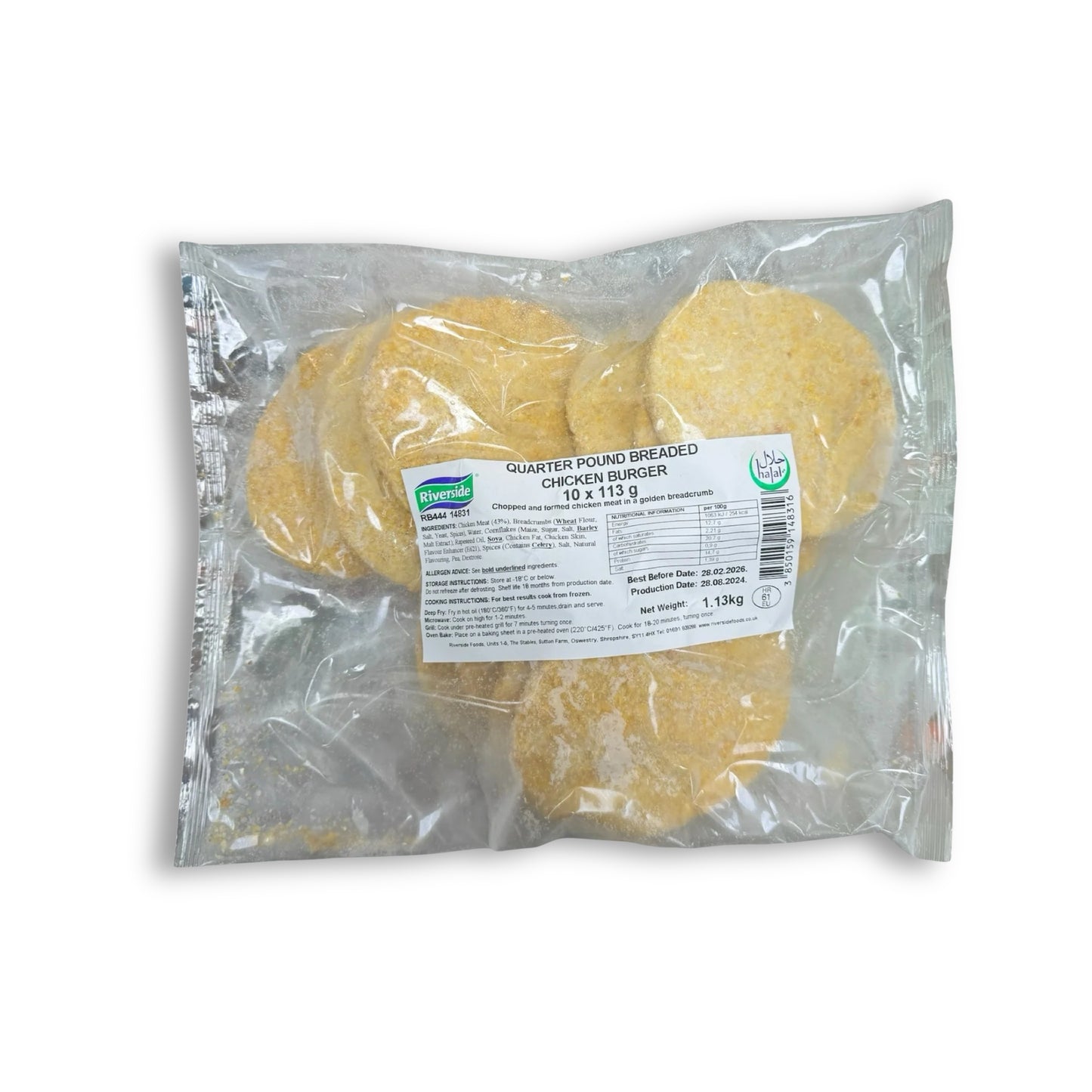 Breaded Chicken Burgers 1.13KG