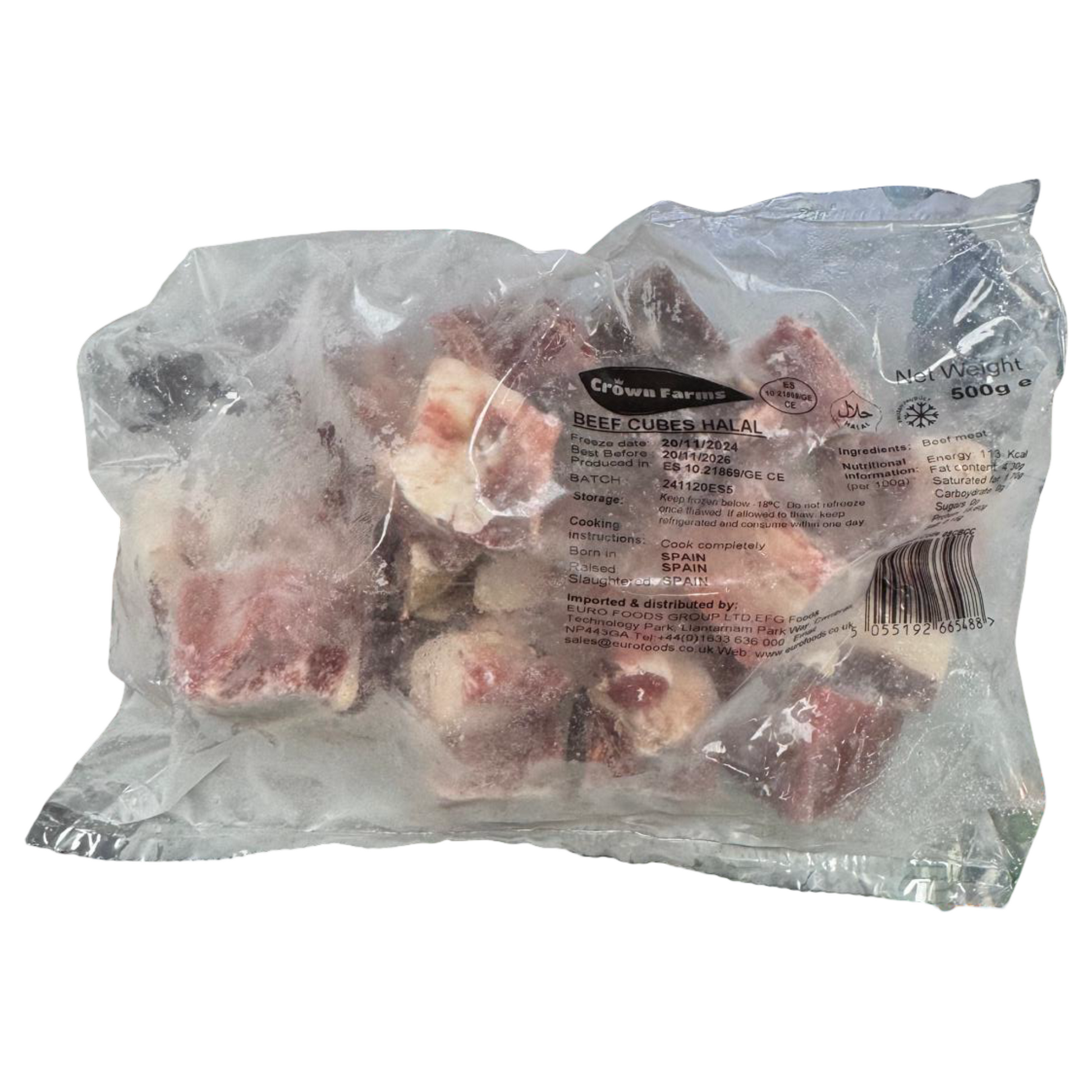 CF Boneless Beef Cubes 500g