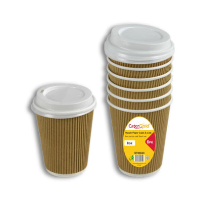 Catergold 16/12oz Black Ripple Wall Lids 1x50