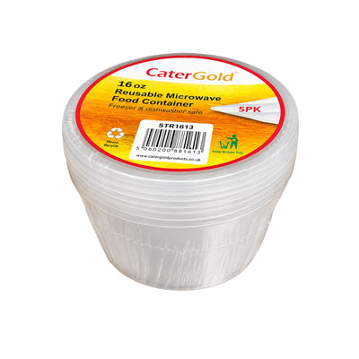 Catergold 16oz Round Plastic Food Container 5's
