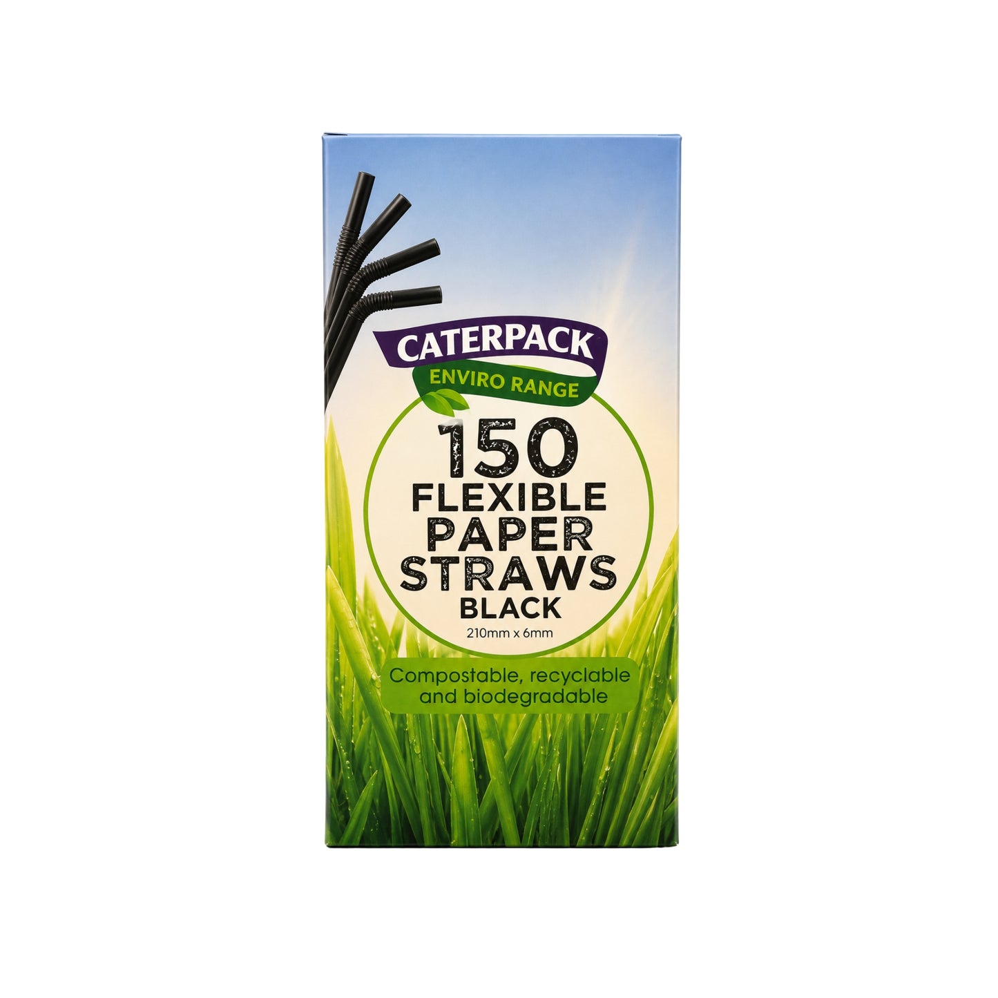 Caterpack 150 Flxrange Straws Black 150 Straw
