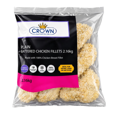 Crown  Plain Battered Chicken Fillets 2.16kg